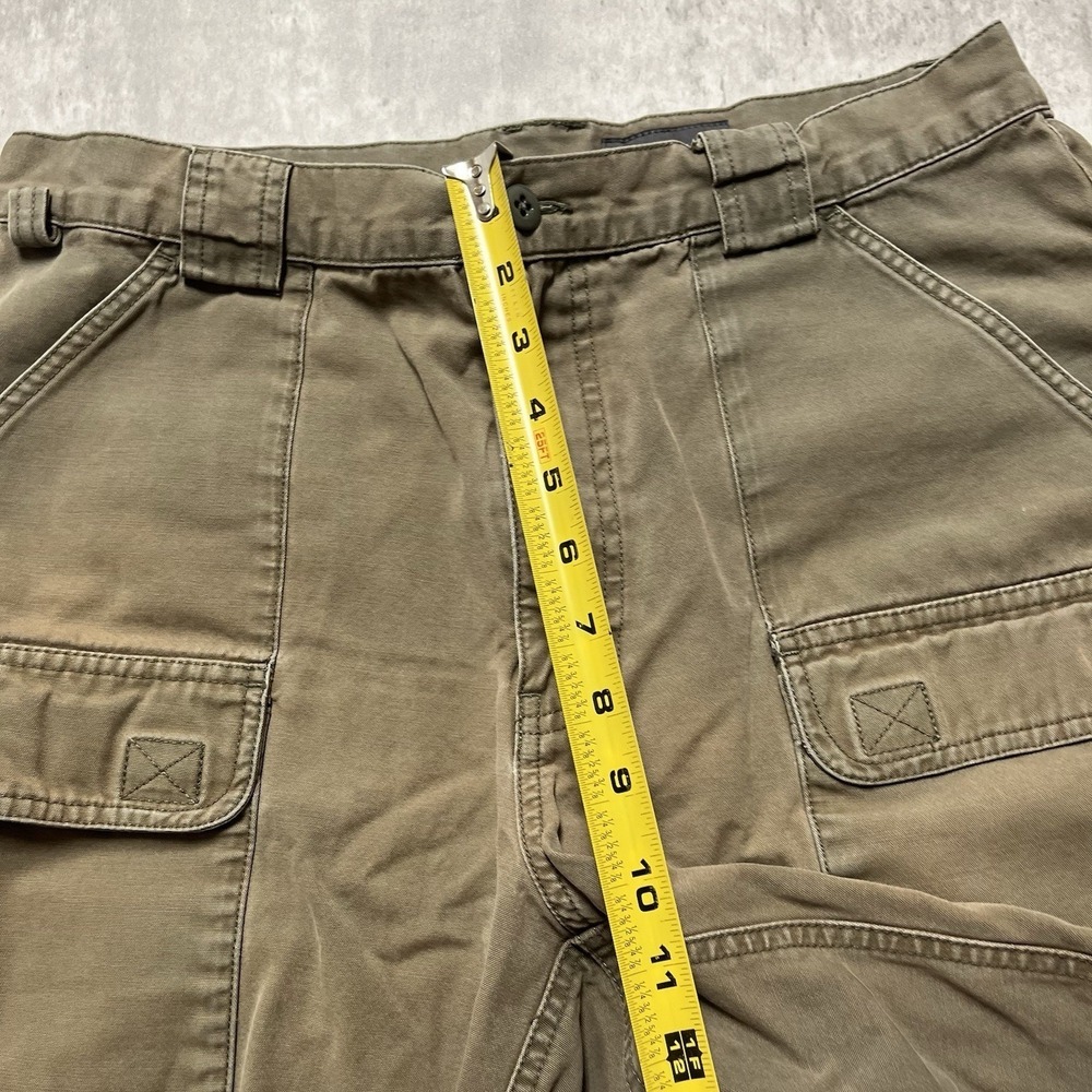 Eddie Bauer Shorts Mens 34 Green Cargo Outdoor Hiking Nylon Blend Zip Pocket - Picture 6 of 9